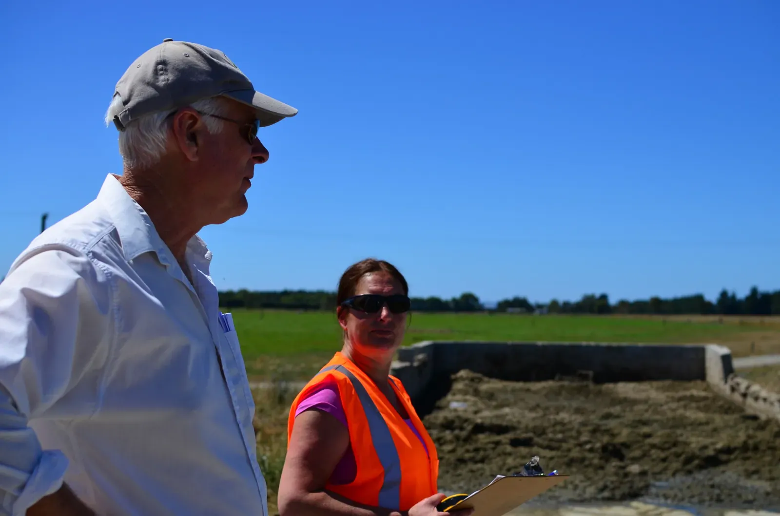 Environmental consultants assessing conditions at a Canterbury site.